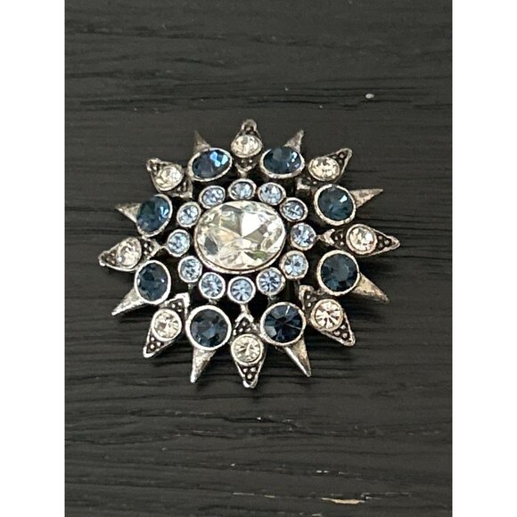 Lot of 10 Vintage/Non-Vintage Brooches Mixed Floral Rhinestone Enamel Accents - Picture 8 of 11